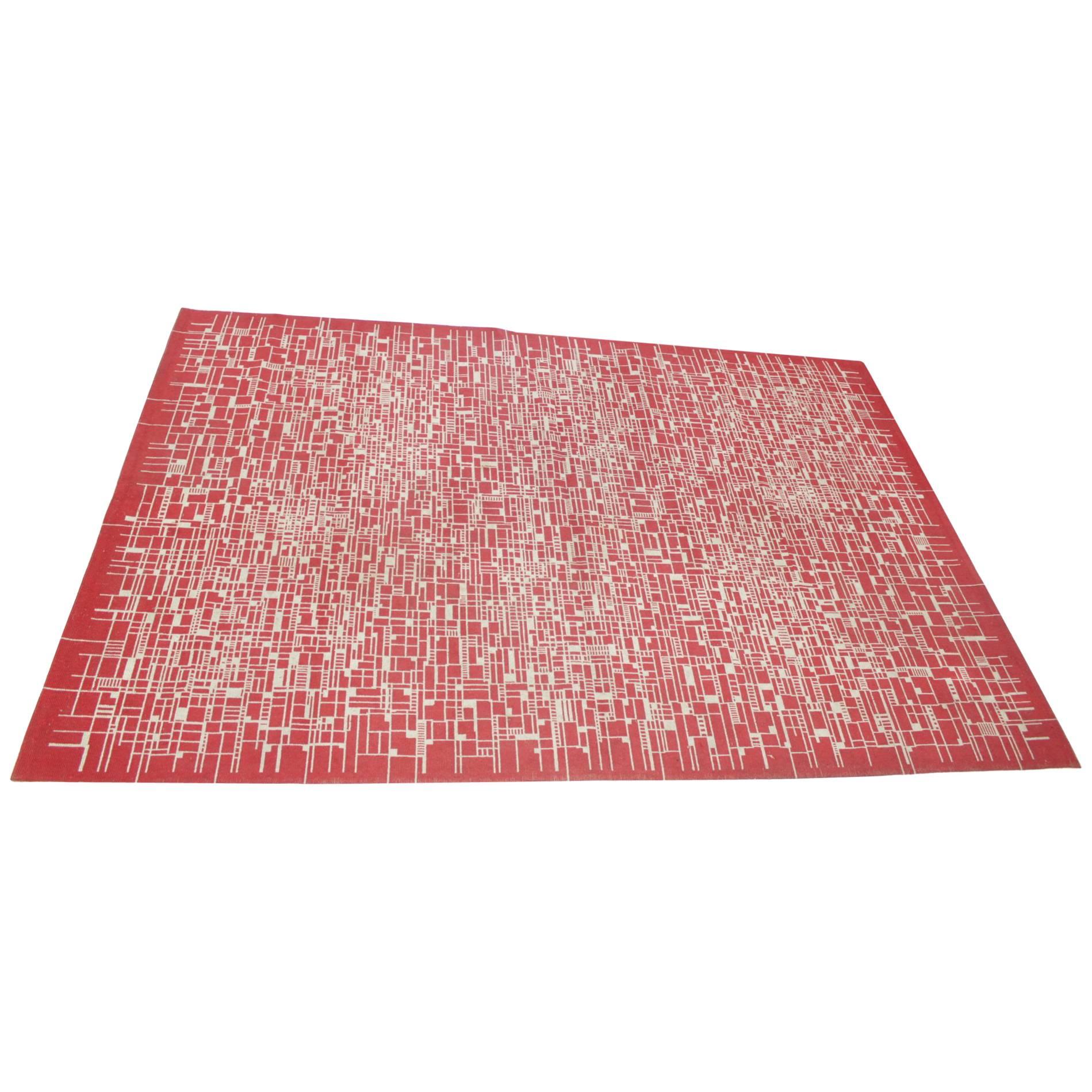 Geometric Modernist Carpet, Midcentury For Sale