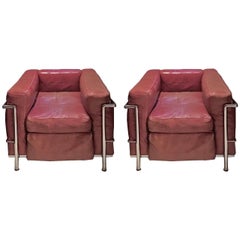 Vintage Paire de fauteuils, Design Le Corbusier, 1970 Cassina