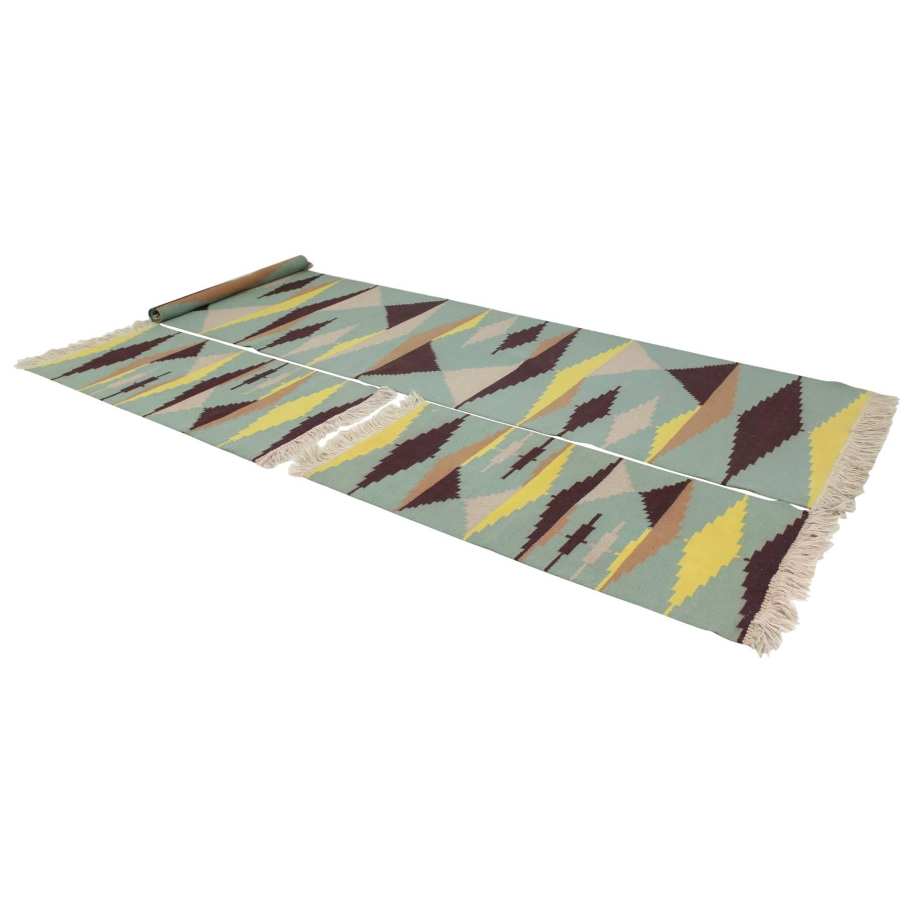 Set of Three Geometric Modernist Carpets in Style of A. Kybal For Sale