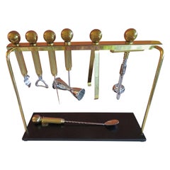 Handsome Set Brass Bar Ware Bar Tools Maxwell Phillips Mid-Century Modern