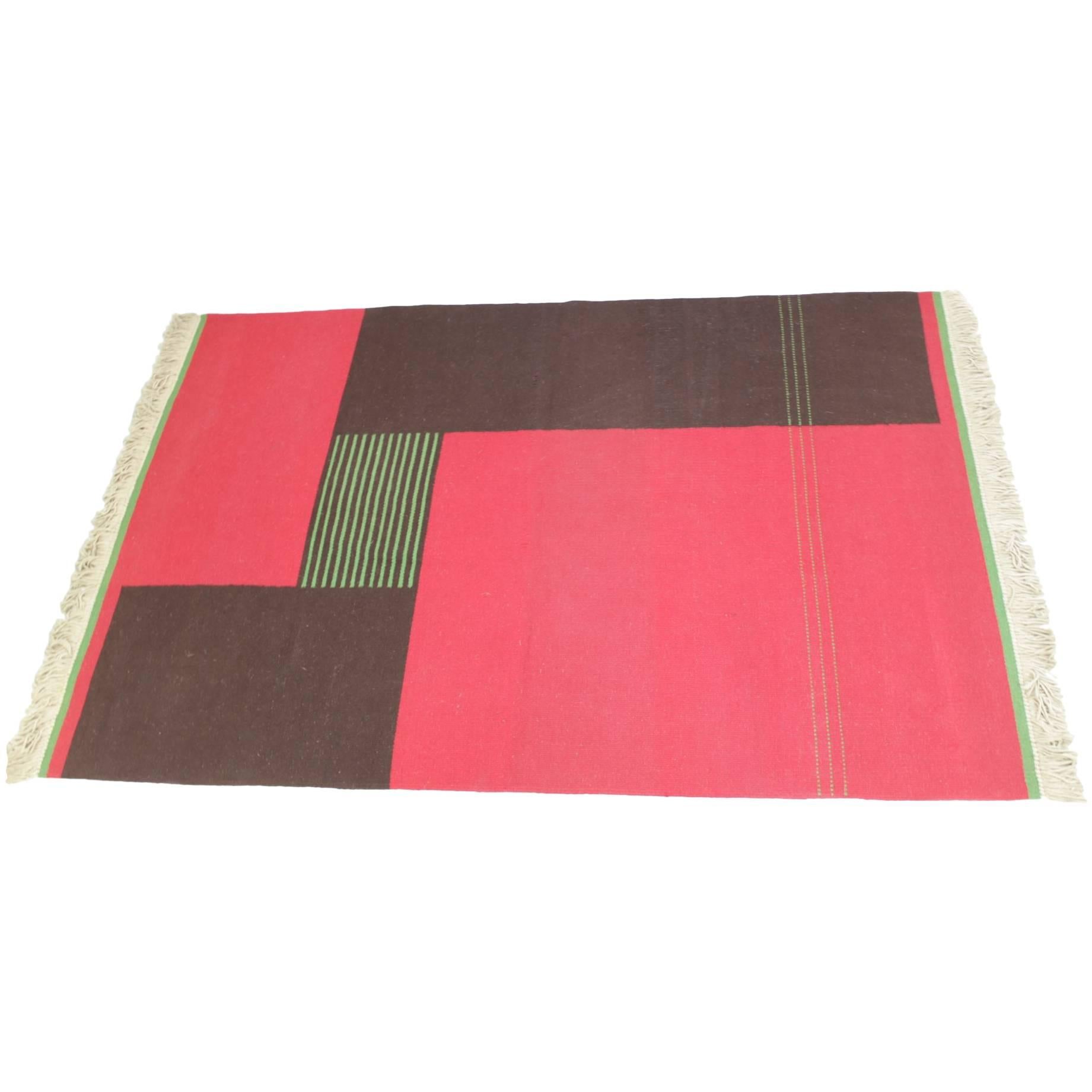 Czechoslovakian Geometric Modernist Carpet For Sale