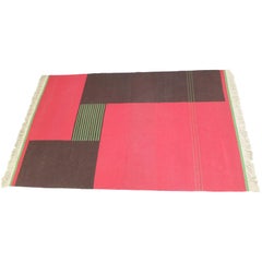 Vintage Czechoslovakian Geometric Modernist Carpet