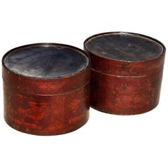 Pair of Antique Round Boxes