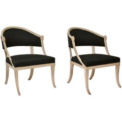 Pair of Swedish Gustavian Tub Armchairs by Ephraim Stahl, Signed