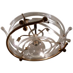 Extraordinary Luxury Czechoslovakian Glass and Brass Chandelier