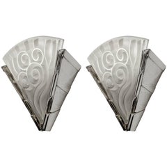 Coppia di applique francesi Art Déco di Degue