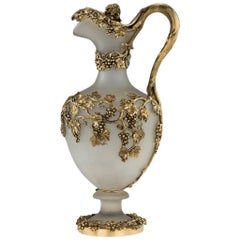 19th Century Victorian Solid Silver-Gilt, Glass Ewer, Mortimer & Hunt