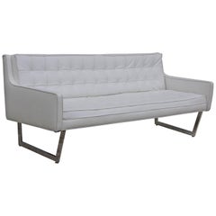 Sofa aus Leder und Chrom von Möbeln aus der Zeit von Patrician Furniture