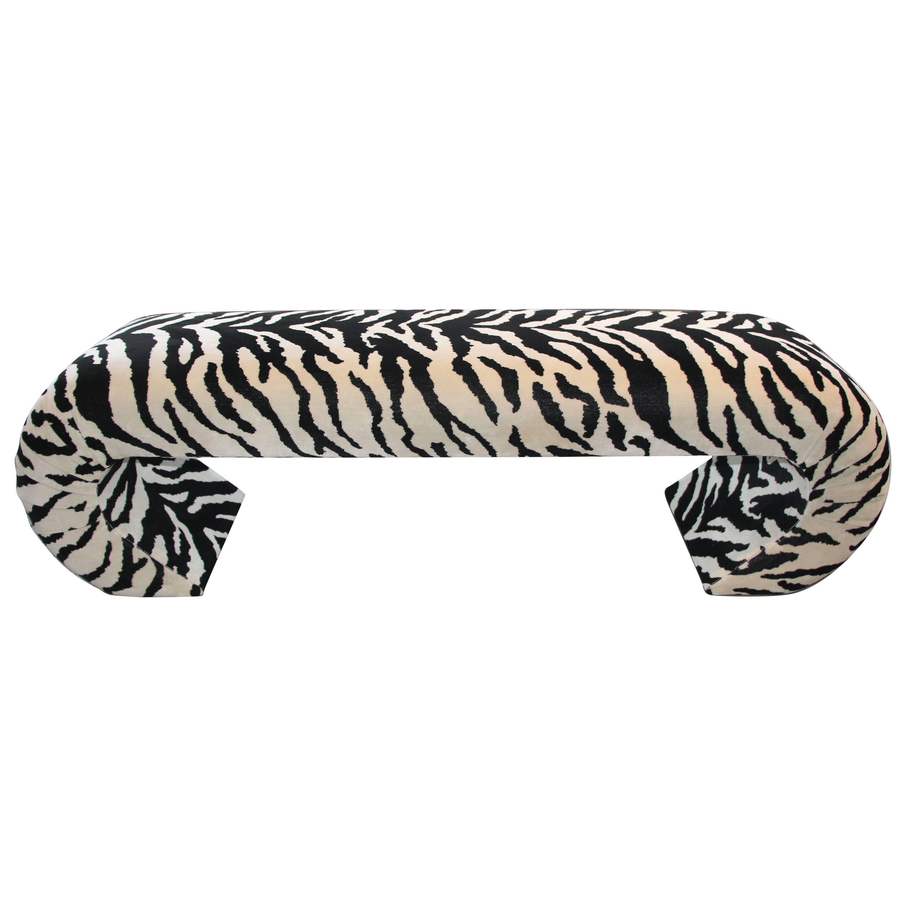 Faux Zebra Bench from Barbara Marx Sinatra Estate