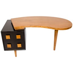 Organic Kidney Shaped Midcentury Desk, Paul Laszlo Style