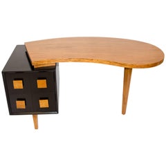 Organic Kidney Shaped Midcentury Desk, Paul Laszlo Style