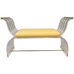 Hollywood Regency Lucite Bench in the Manner of Charles Hollis Jones