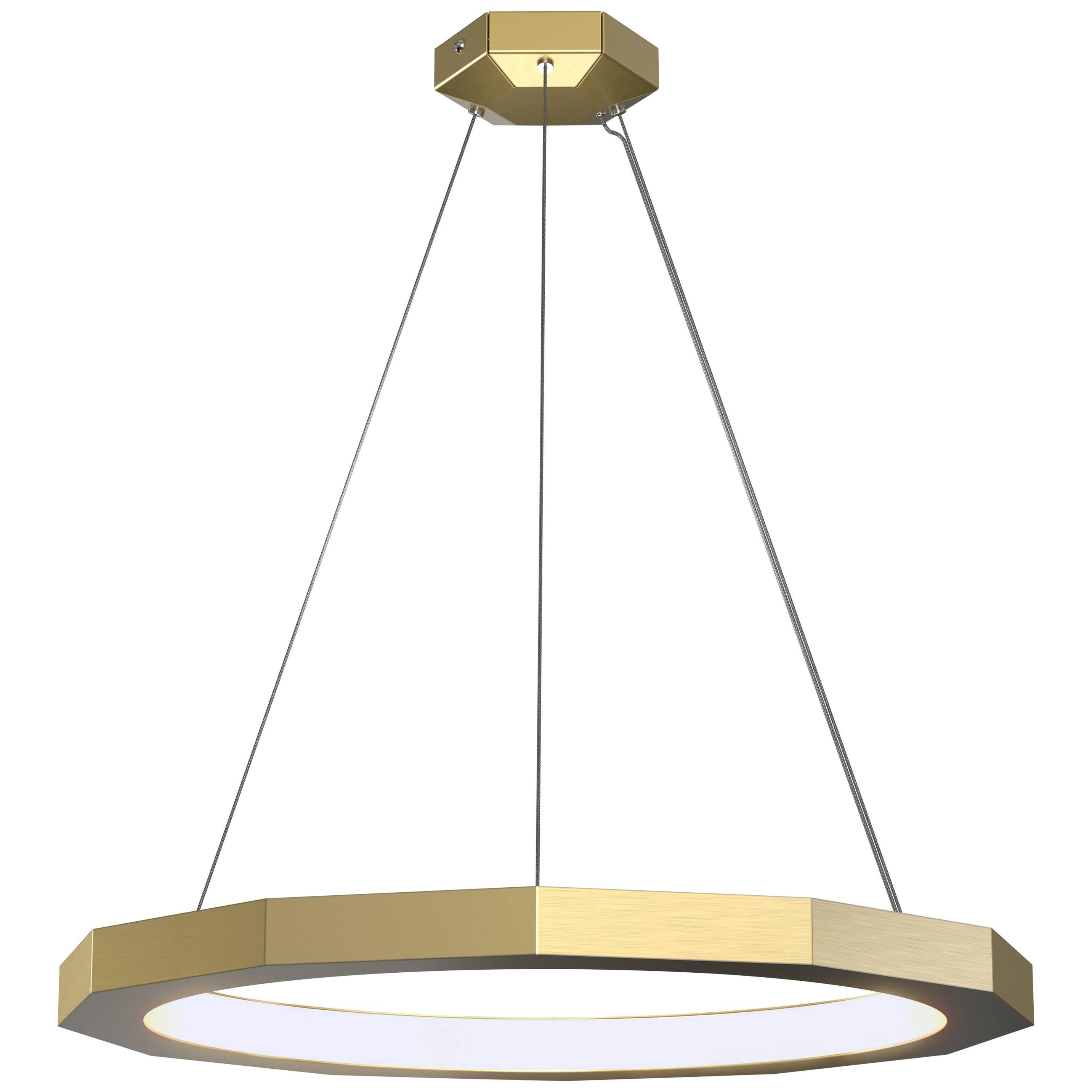 Dodeca 28 Brushed Brass Chandelier by Matthew McCormick Studio For Sale