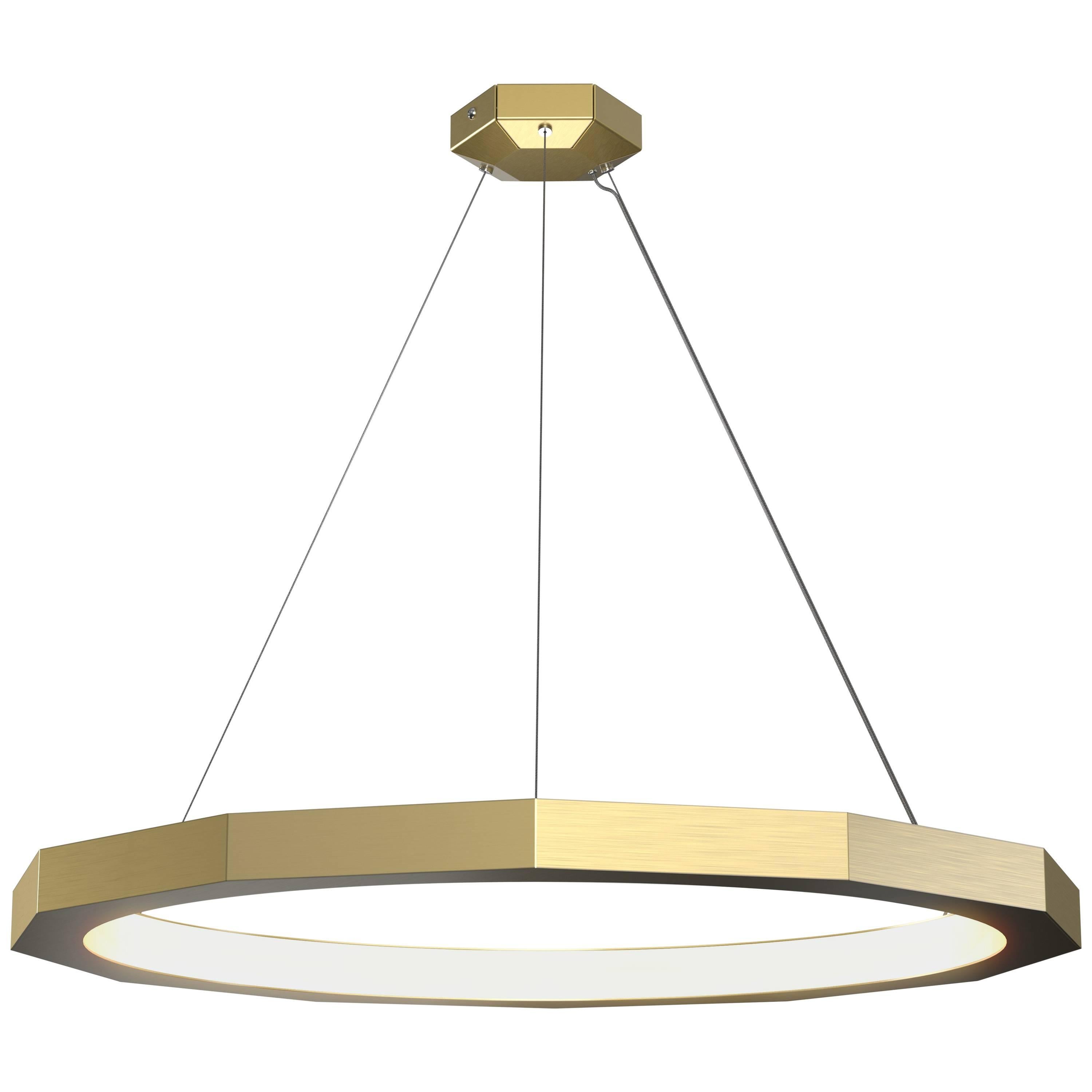 Dodeca 36 Brushed Brass Chandelier by Matthew McCormick Studio For Sale