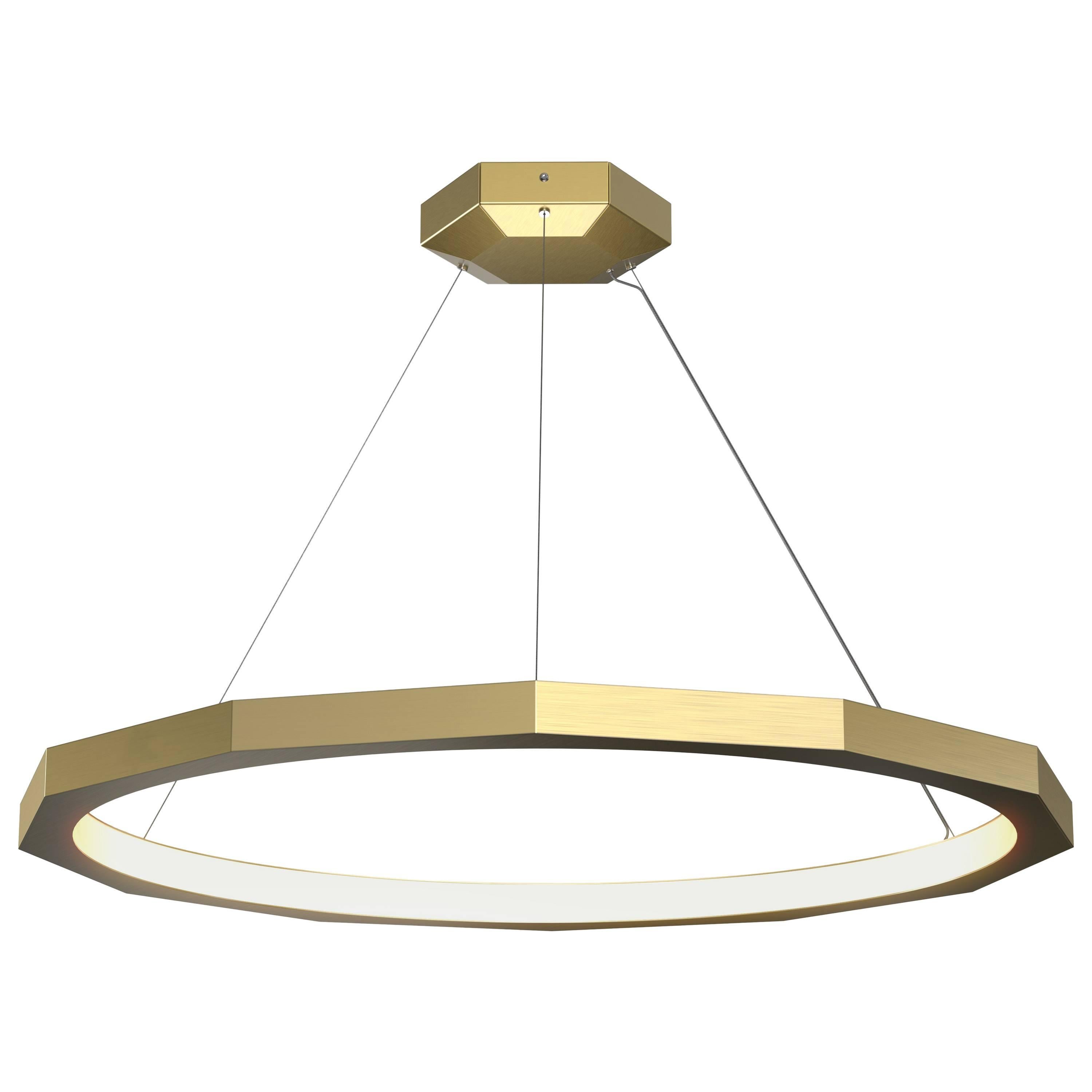Dodeca 46 Brushed Brass Chandelier by Matthew McCormick Studio For Sale
