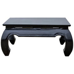 Square Ming Style Coffee Table with Rustic Ebonized Finish