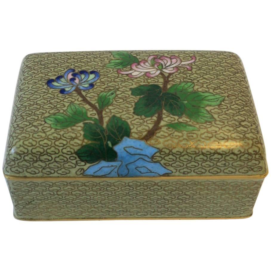 Vintage Cloisonne Box Colorful Trinket Box Collectible Box Mini Jewelry Box Cloisonne Floral Design Box Enameled Metal Box