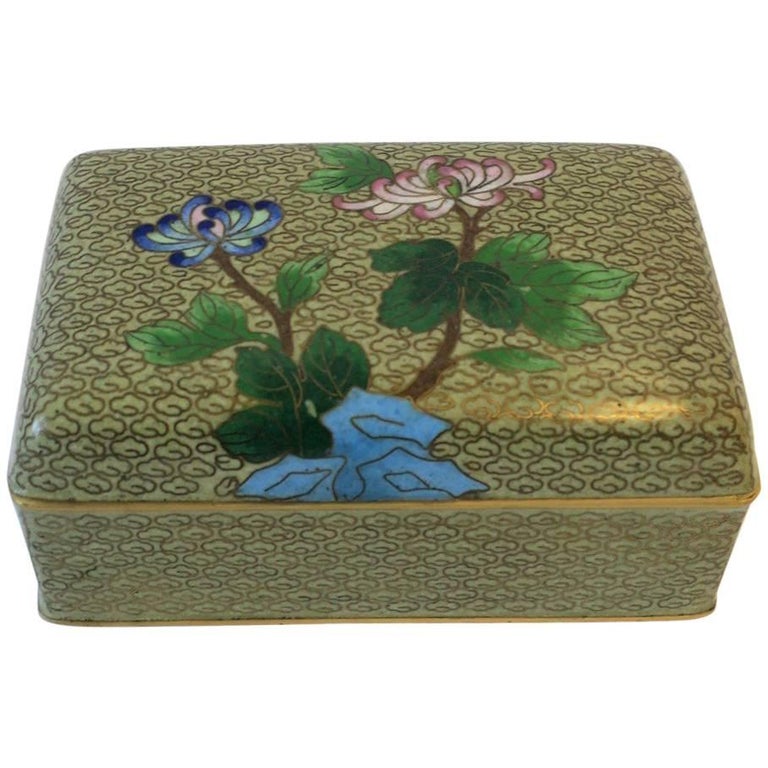 Chinese Cloisonné Enamel and Brass Jewelry Box at 1stDibs
