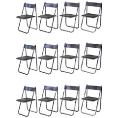 Set of Twelve Italian Tamara Folding Chairs by Arrben 