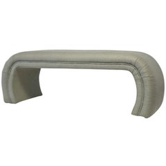 Postmodern Upholstered Waterfall Form Bench