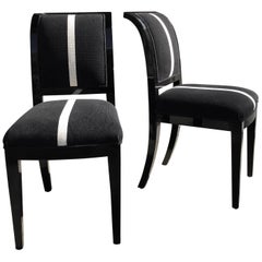 Pair of Retro J Robert Scott Opera Chairs with SSL "Number One" Fabric