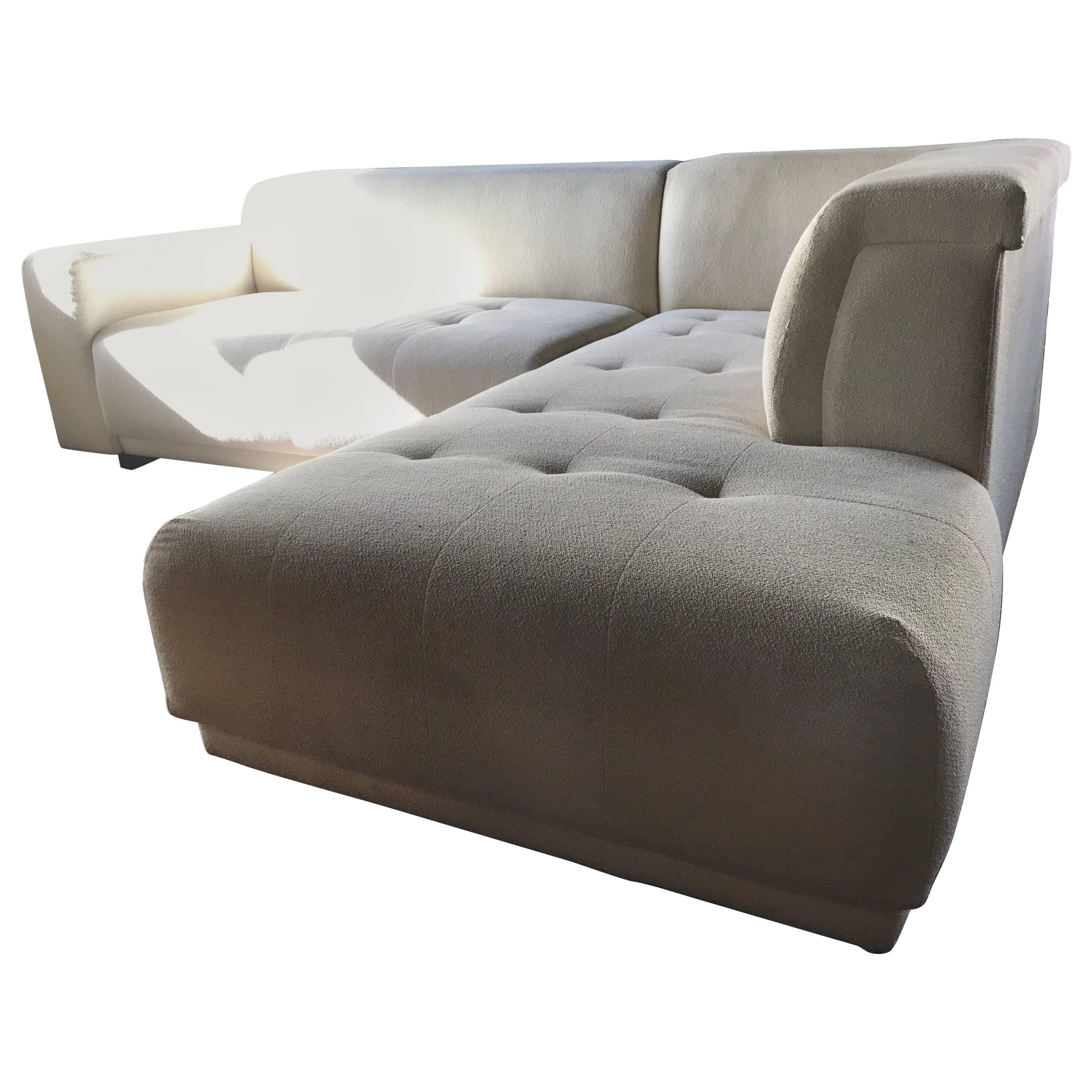 Vintage Modern Two-Piece Creme Sectional Lazar Sofa