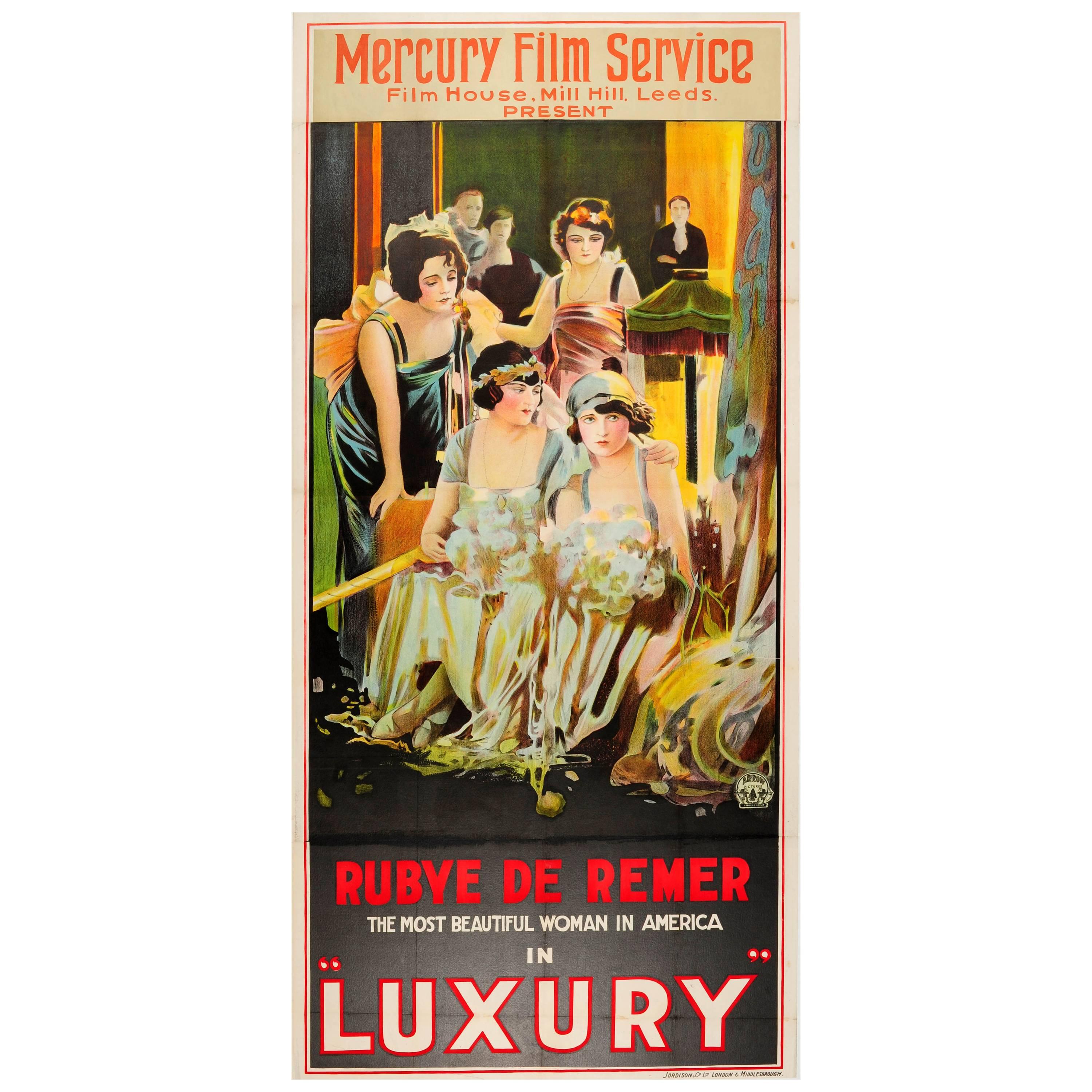 Large Original Vintage Movie Poster For The Film Luxury Starring Rubye De Remer For Sale
