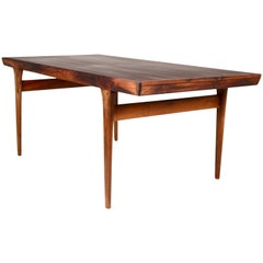 Ib Kofod-Larsen, Table de salle à manger, bois de rose, Danemark, vers 1960