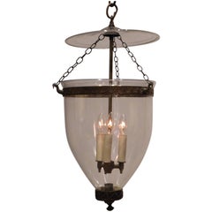 Antique Regency Hand-Blown Clear Bell Jar Lantern, London, circa 1790