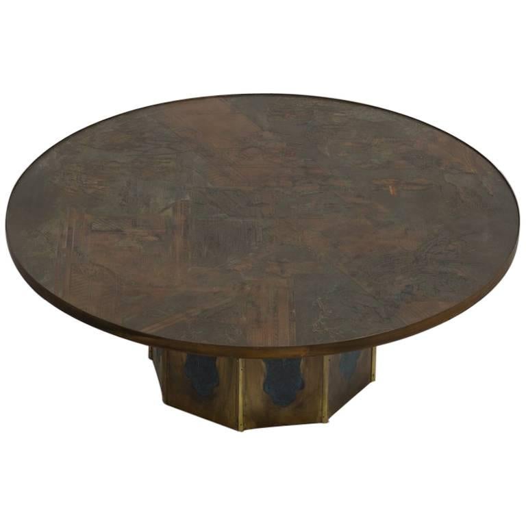 Phillip and Kelvin LaVerne Round Chan Coffee Table, 1960s