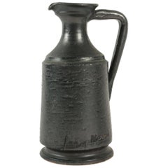 1950s Jean Marais Black Ceramic Pitcher