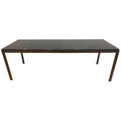 French 1950's bronze and glass coffee table