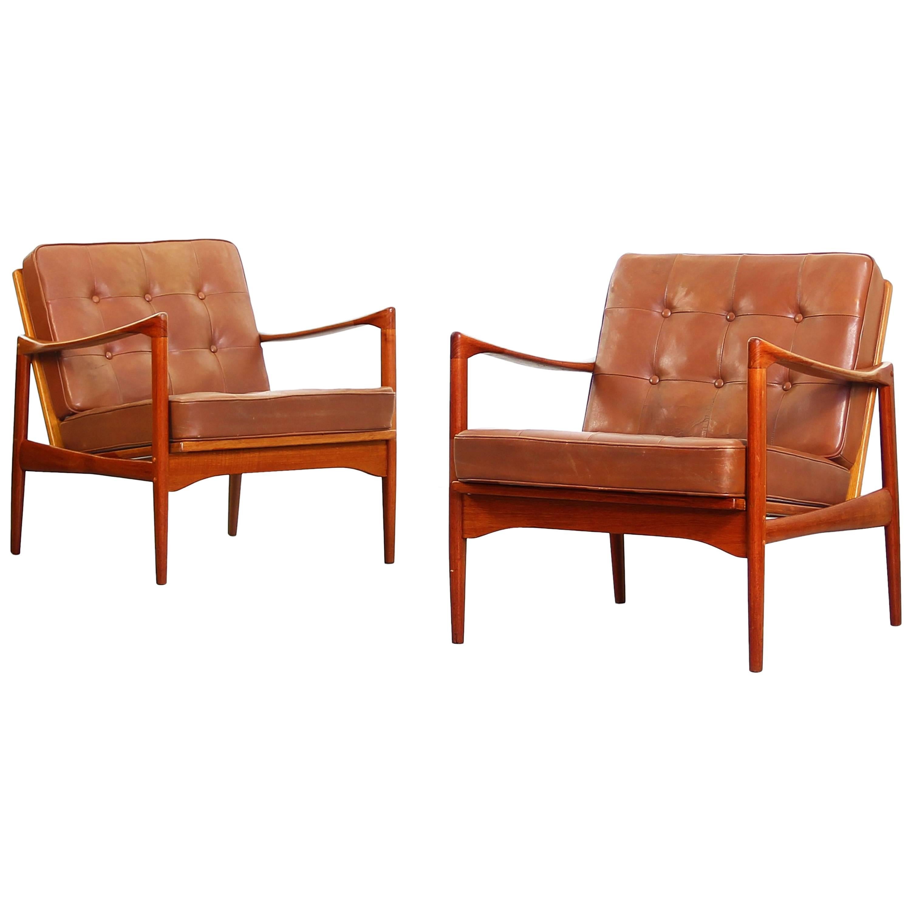 Beautiful Pair of Lounge Chairs by Ib Kofod Larsen for OPE Sweden