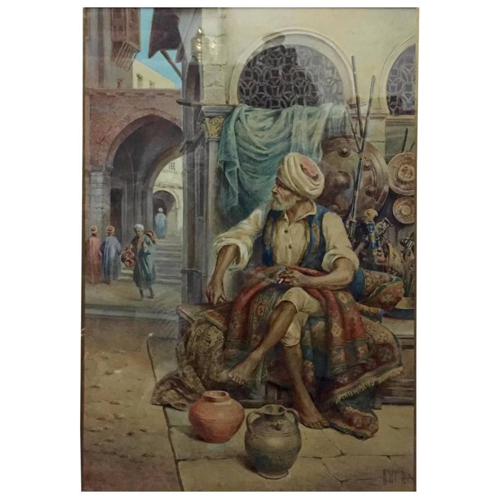 Late 19th Century, 'A Street Vendor' by Vittorio Rappini For Sale