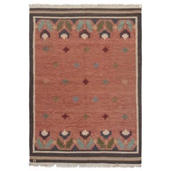 Vintage Swedish Flat-Weave Rug Signed by Anna Johanna Angstrom