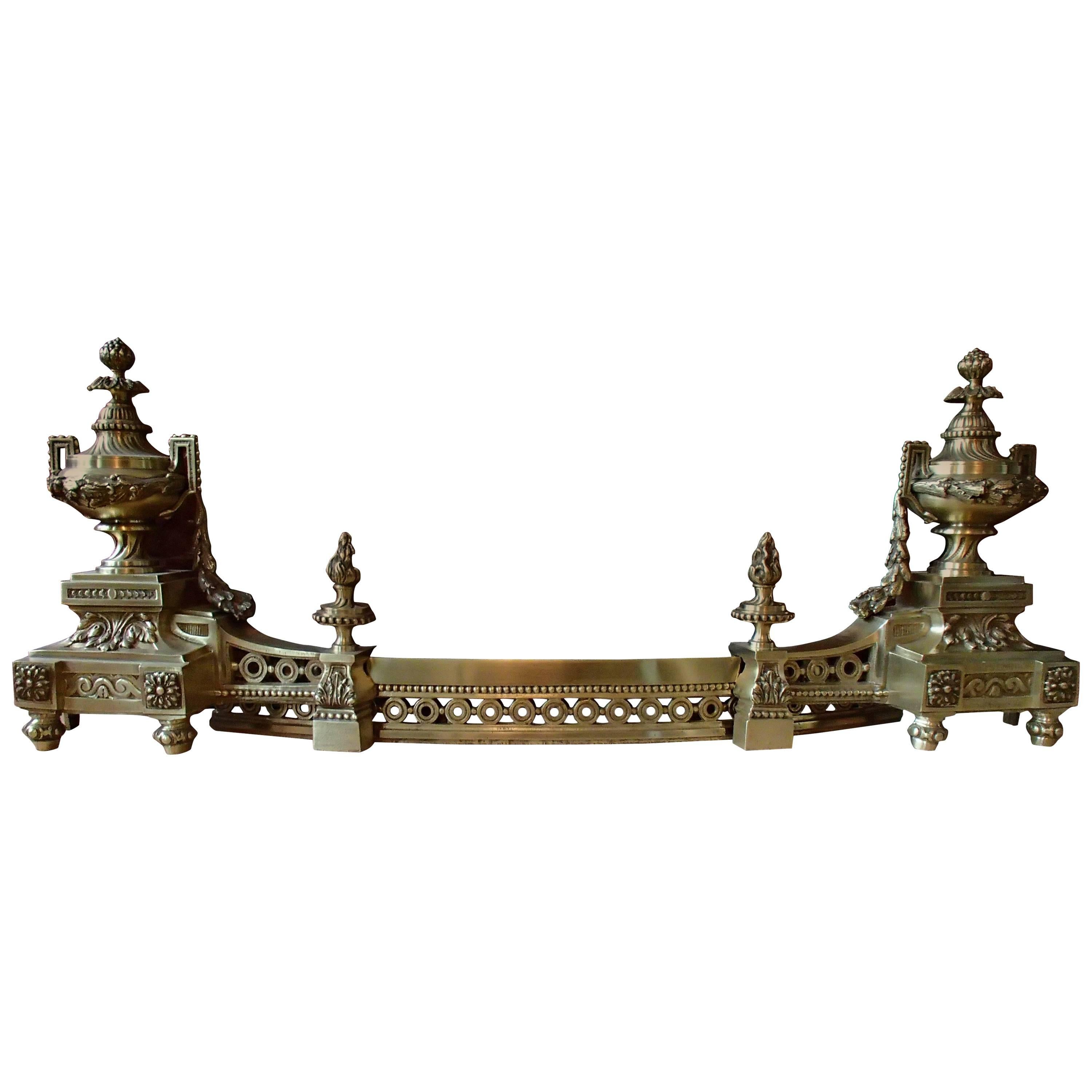 19th Century Empire Fireplace Bronze or Brass For Sale