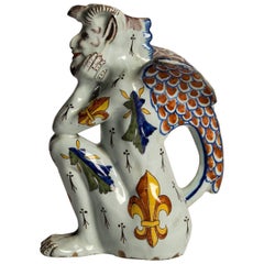 Antique Faience Devil Jug, Italy, Early 19th Century