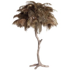 Bronze and Moss Green Feathered table Lamp