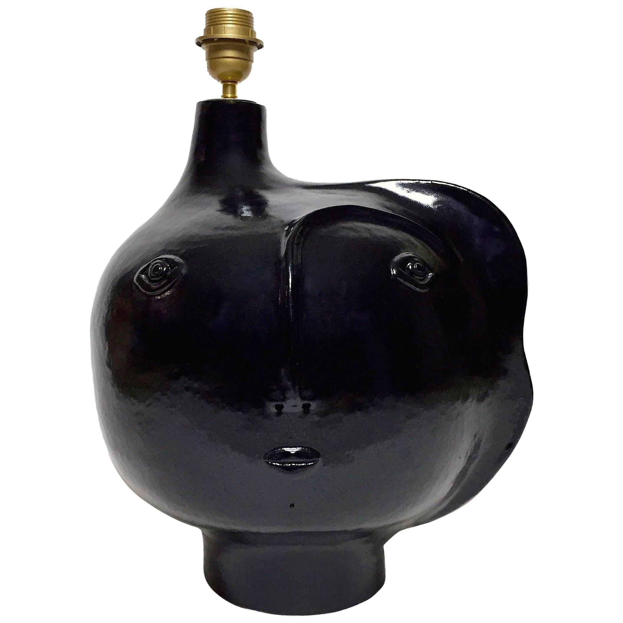 Dalo Ceramic Table Lamp Base Glazed in Black