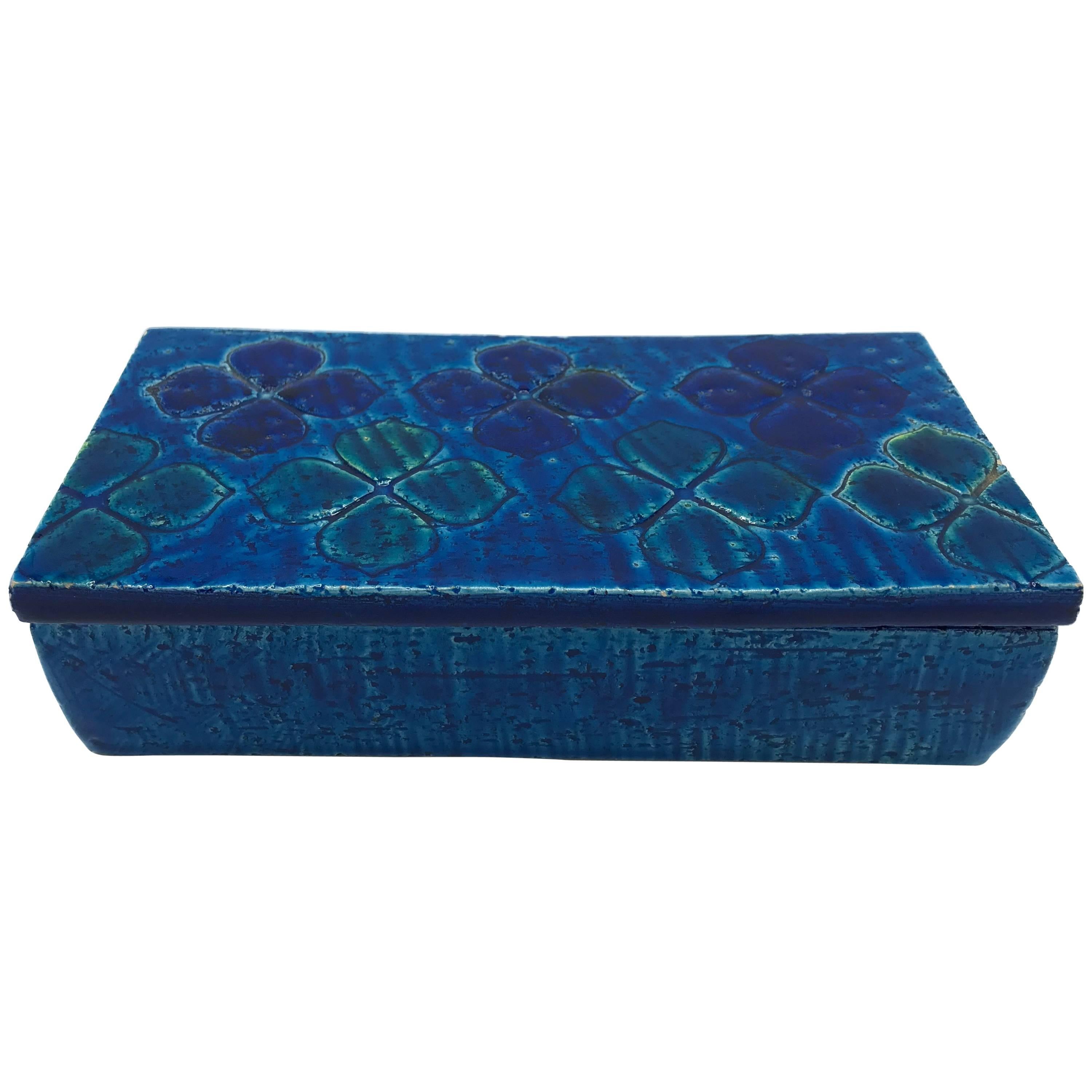 Aldo Londi Bitossi Blue Clover Motif Box, Sample #10/20