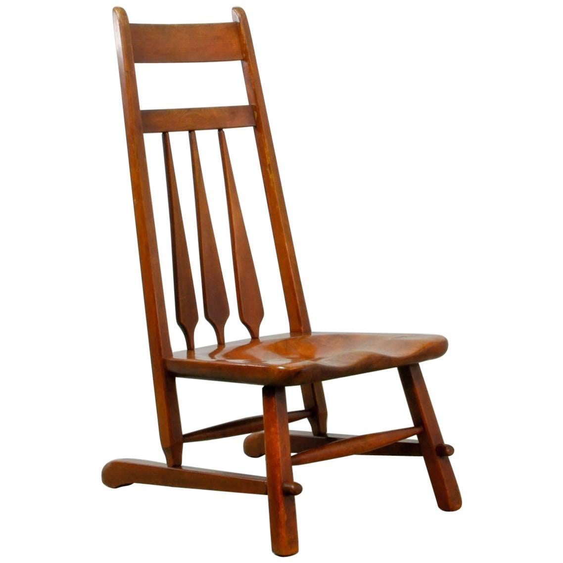Original Solid Maple Cushman Side Chair Designed by Herman de Vries, 1930s