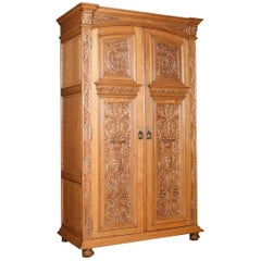 19th Century Carved Oak Wardrobe