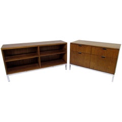 Florence Knoll Teak Executive Credenza and Bookcase