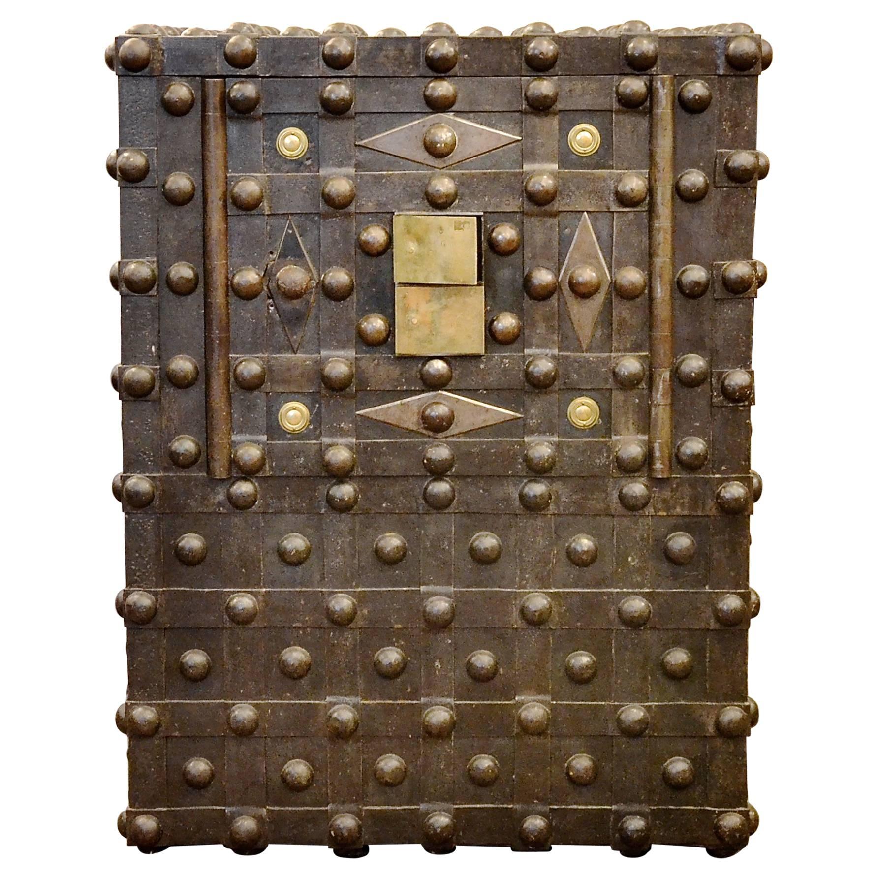 Beautiful Early 19th Century French Empire Studded Safe, Trunk