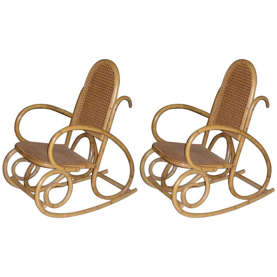 Pair of Small Rocking Chairs for Children, Germany,  19th Century For Sale