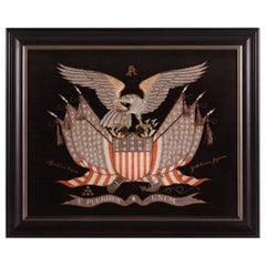Elaborate Sailor's Souvenir Embroidery from the Orient With a Large Eagle