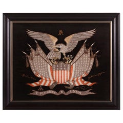 Elaborate Sailor's Souvenir Embroidery from the Orient With a Large Eagle 