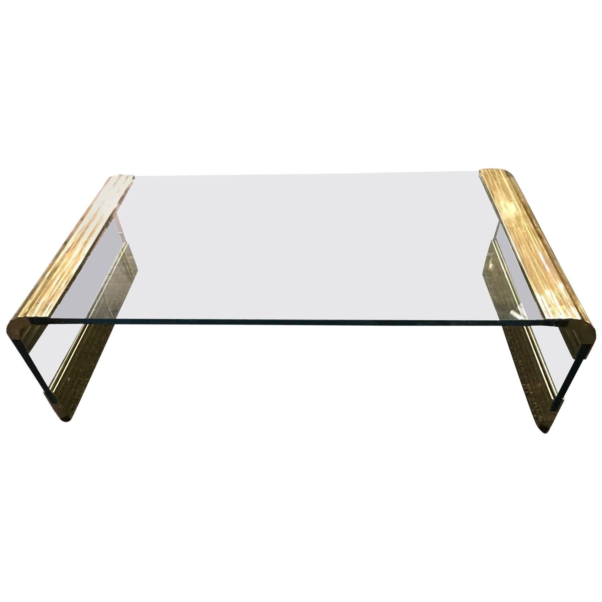 Coffee Table by Pace Collection Waterfall Design For Sale