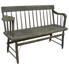 Antique Painted Country Schoolhouse Bench