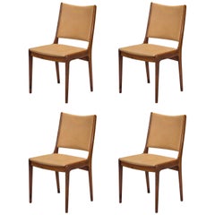 Set of Four Danish Modern Rosewood and Leather Dining Chairs